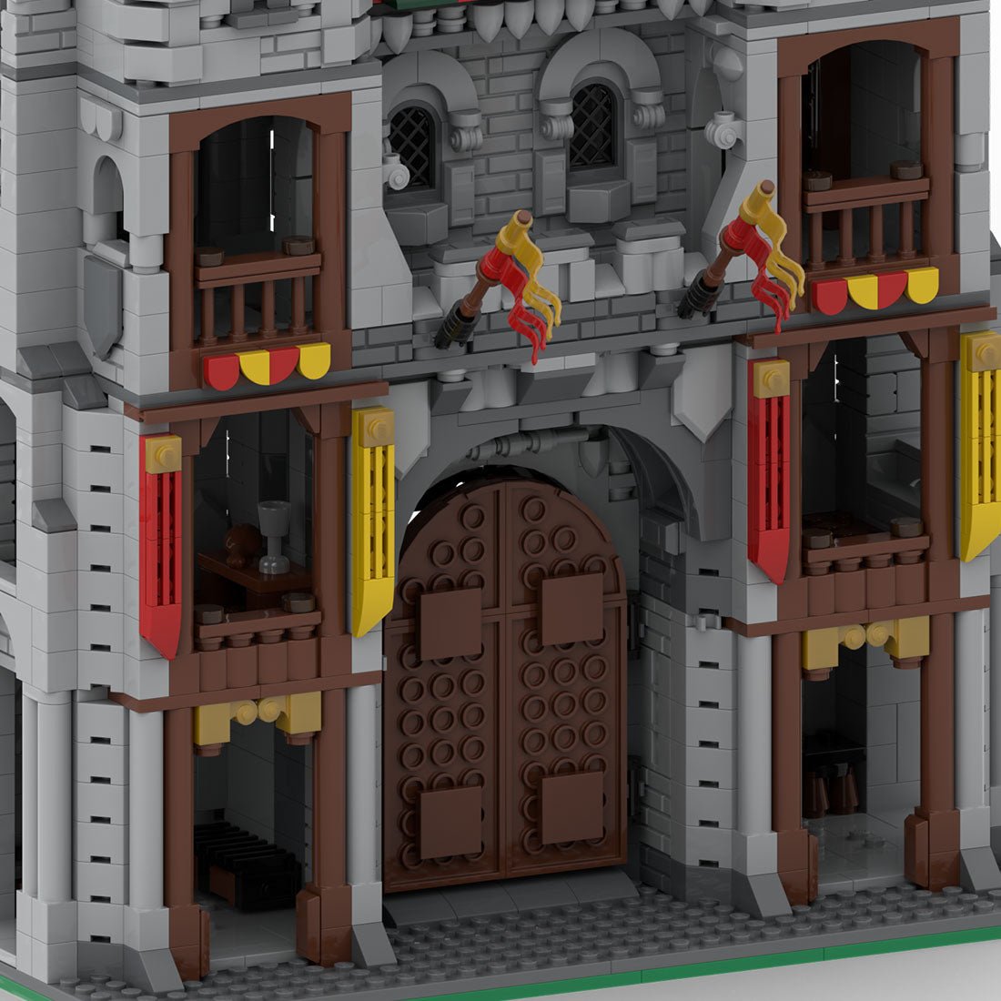 MOC - 130978 Medieval Red Castle Gate - LesDiy -