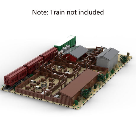 MOC - 131286 Railroad Stock Yard Mini Railway Scene - LesDiy -