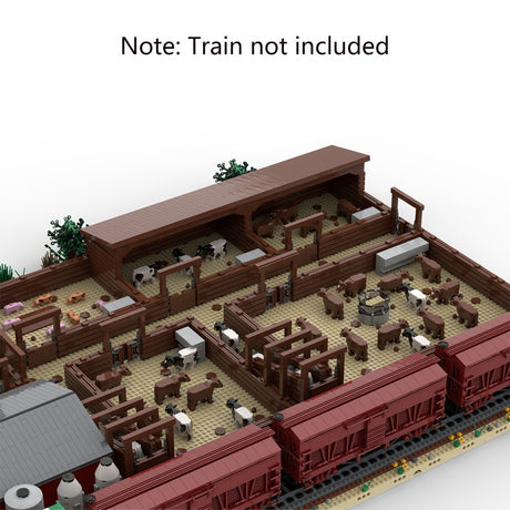 MOC - 131286 Railroad Stock Yard Mini Railway Scene - LesDiy -