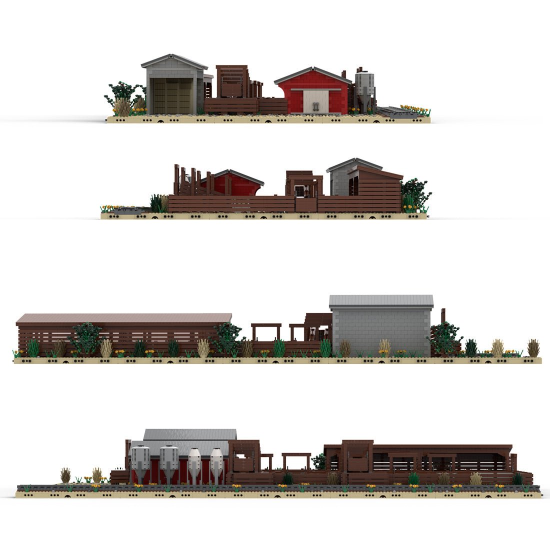 MOC - 131286 Railroad Stock Yard Mini Railway Scene - LesDiy -