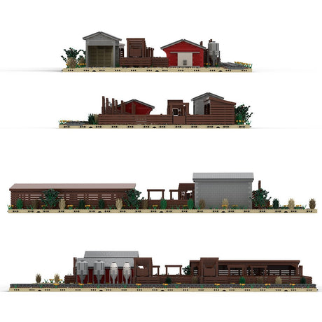 MOC - 131286 Railroad Stock Yard Mini Railway Scene - LesDiy -