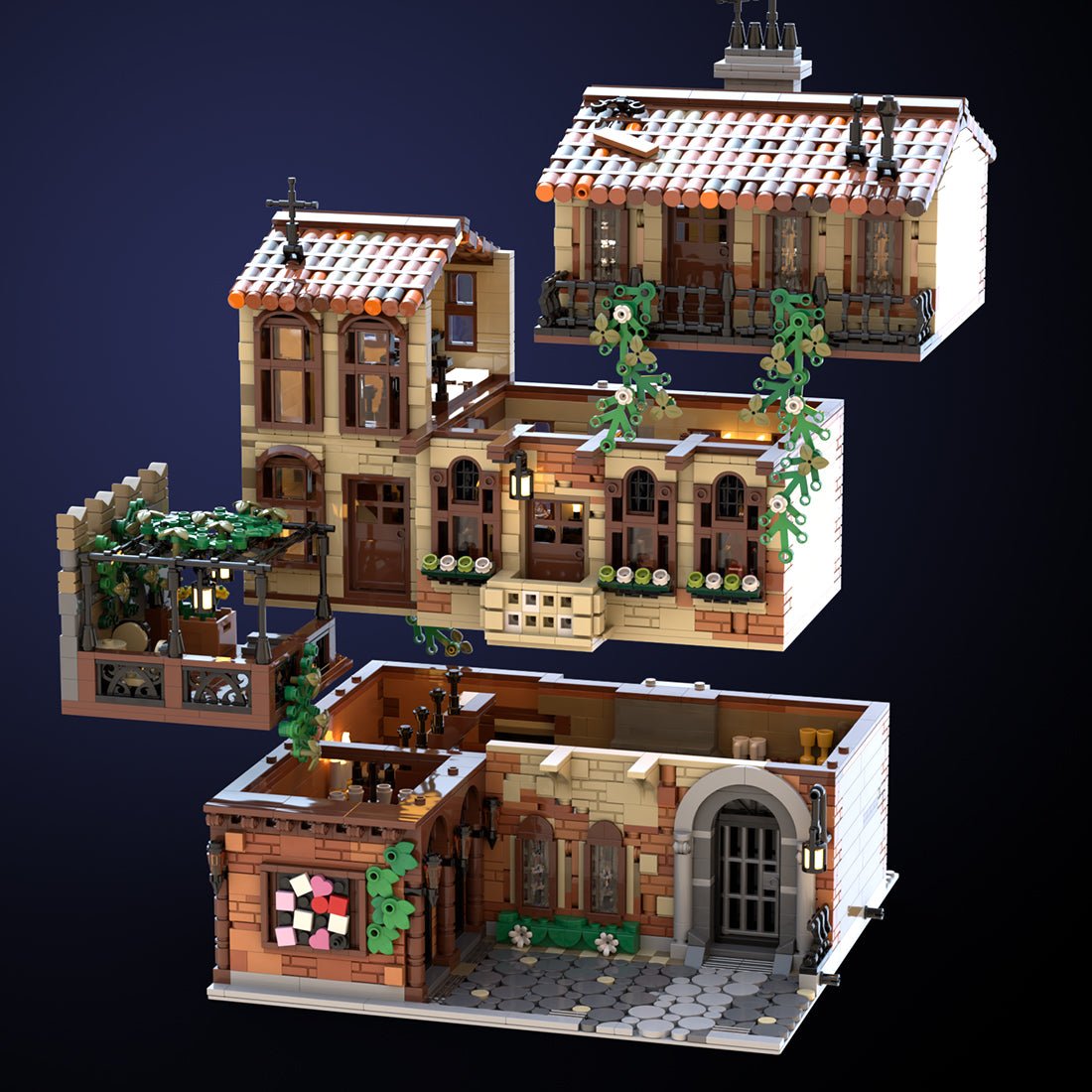 MOC - 131698 Balcony of Juliet European Town - LesDiy -