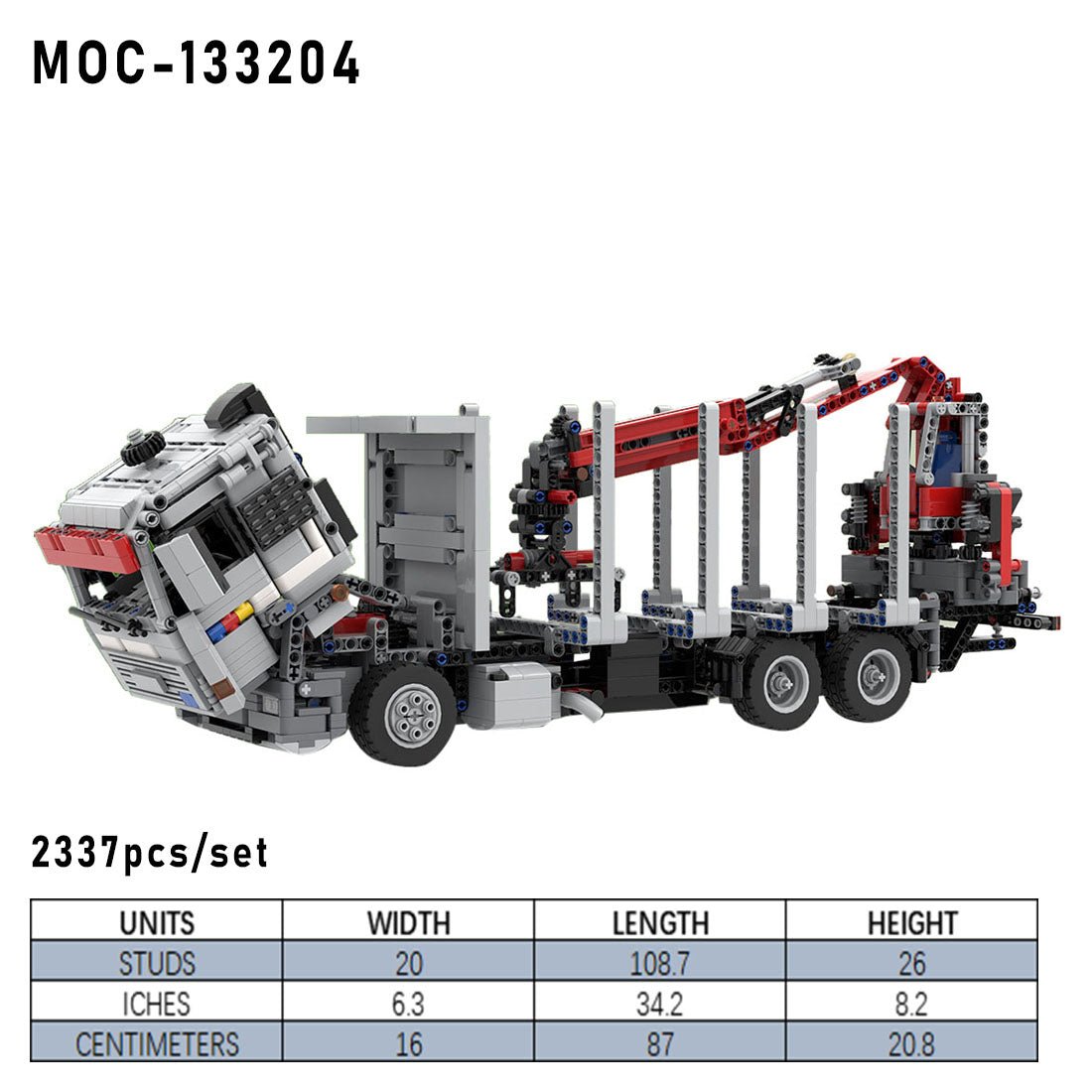MOC - 133204 190 - 42 Logging Truck - LesDiy -