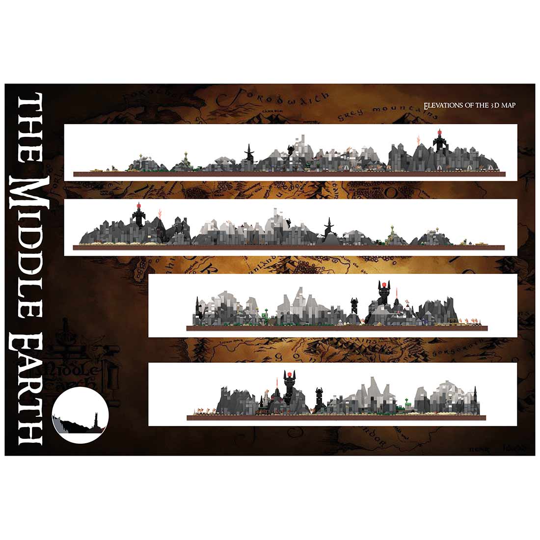 MOC - 133505 UCS Middle Earth Map Buiding Blocks - LesDiy - Building Blocks