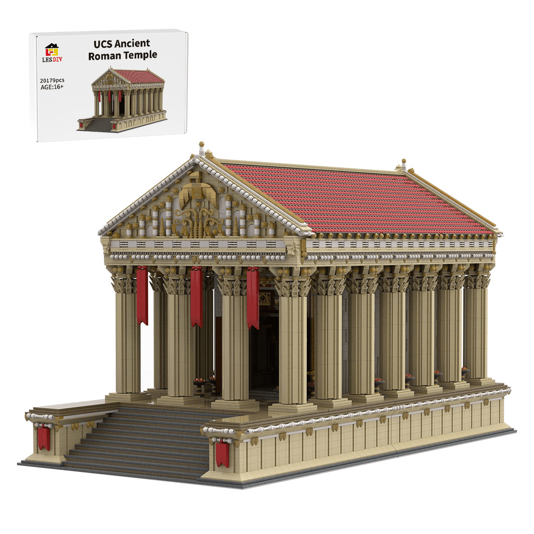 MOC - 136729 Roman Temple Building Blocks - LesDiy - Building Blocks