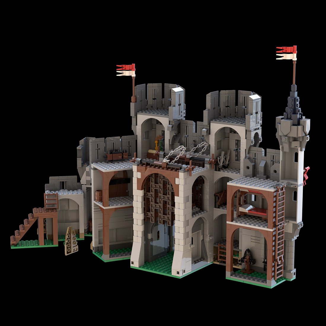 MOC - 138840 Falcons Barbican Gatehouse Medieval Castle - LesDiy -