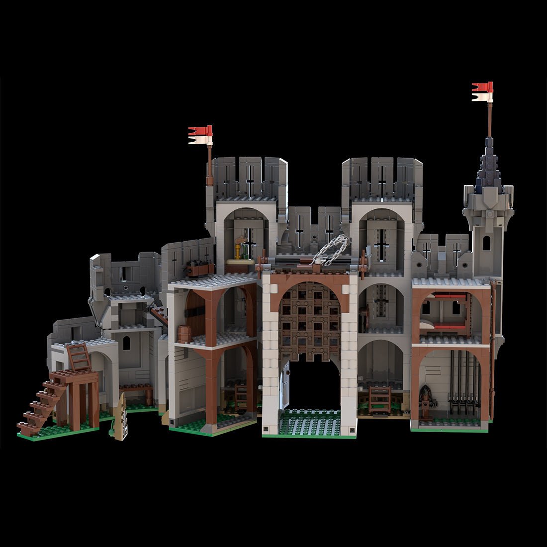 MOC - 138840 Falcons Barbican Gatehouse Medieval Castle - LesDiy -