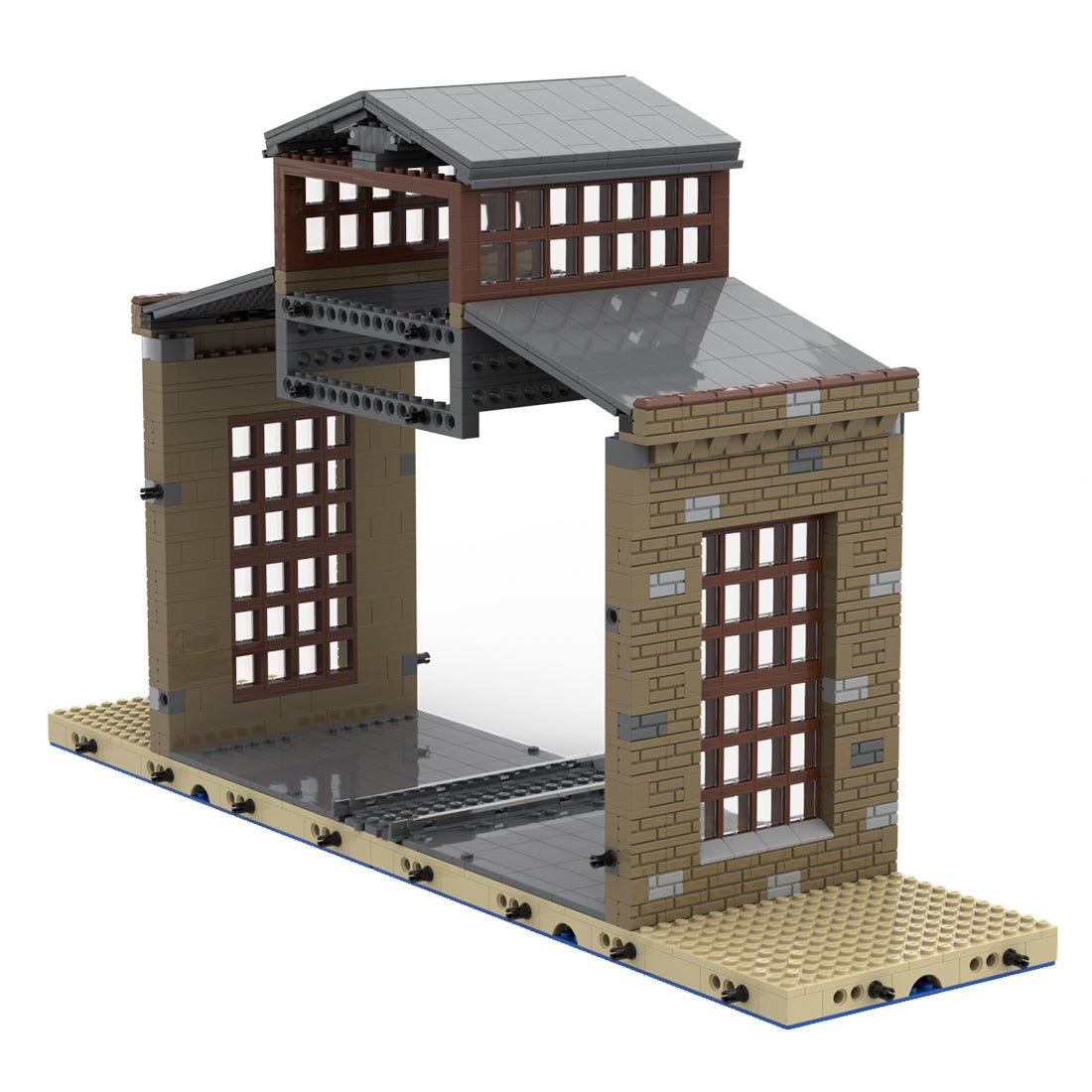 MOC - 139273 1/40 Union Crane and Shovel Warehouse Train Sandbox Scene - LesDiy - Locomotive