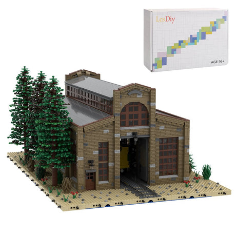 MOC - 139273 1/40 Union Crane and Shovel Warehouse Train Sandbox Scene - LesDiy - Locomotive