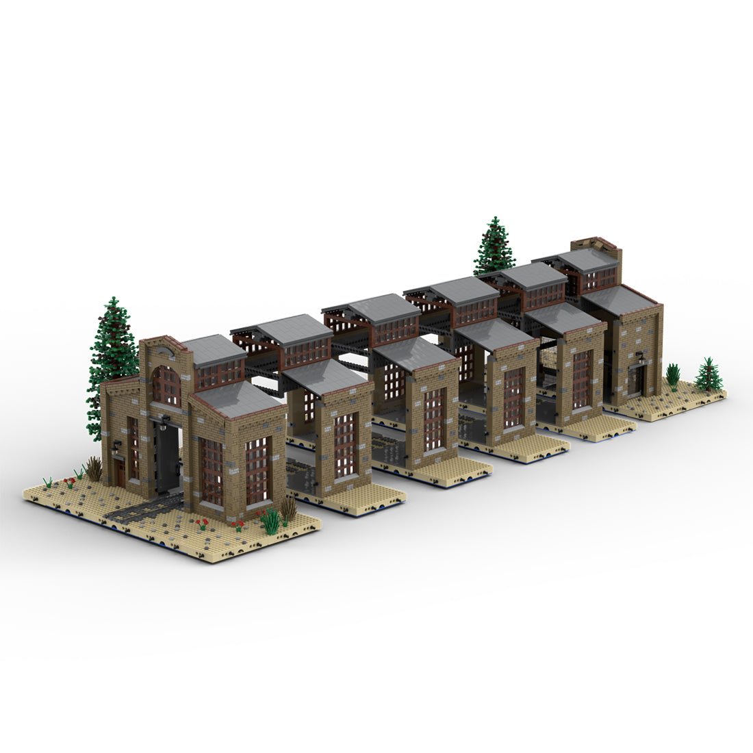 MOC - 139273 1/40 Union Crane and Shovel Warehouse Train Sandbox Scene - LesDiy - Locomotive