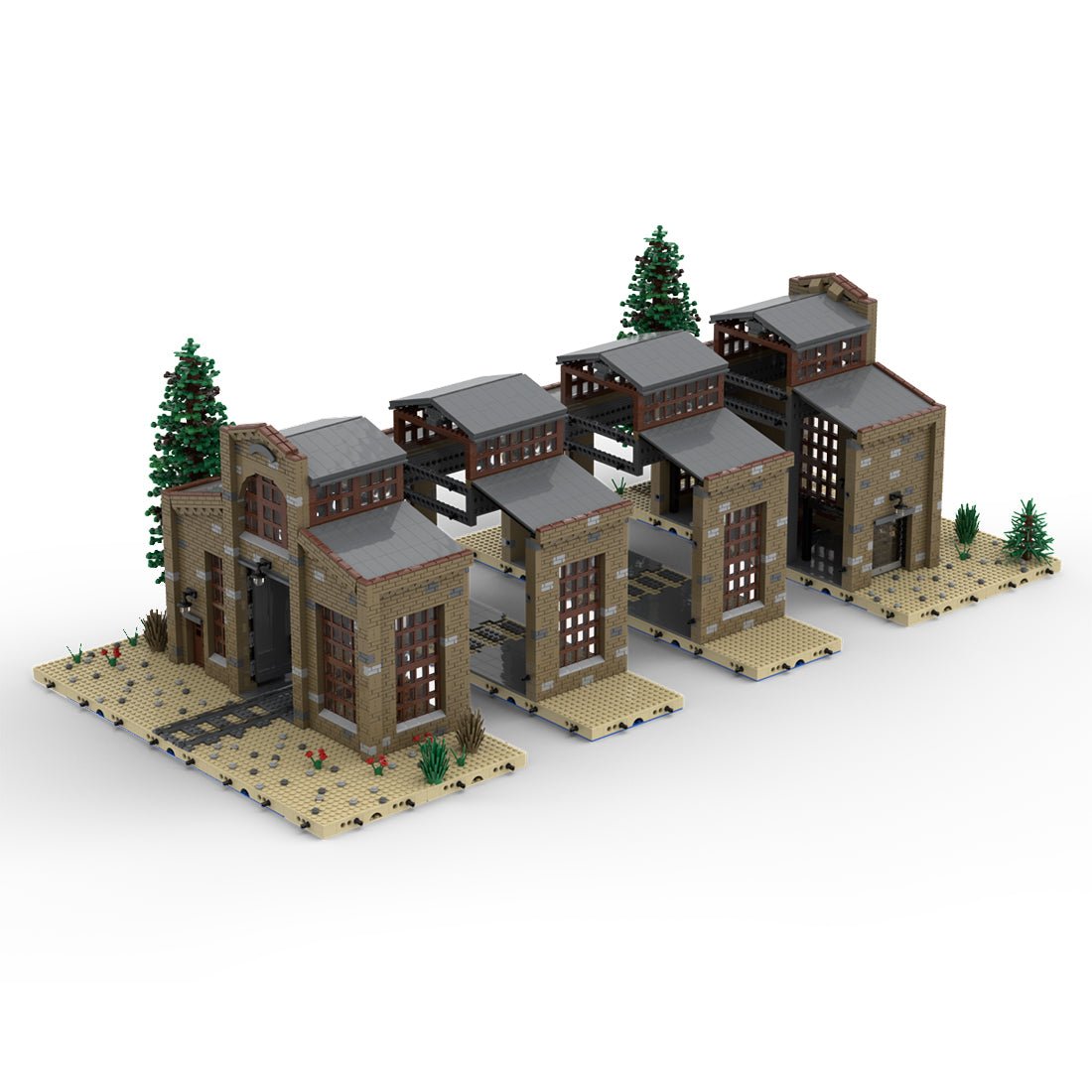 MOC - 139273 1/40 Union Crane and Shovel Warehouse Train Sandbox Scene - LesDiy - Locomotive