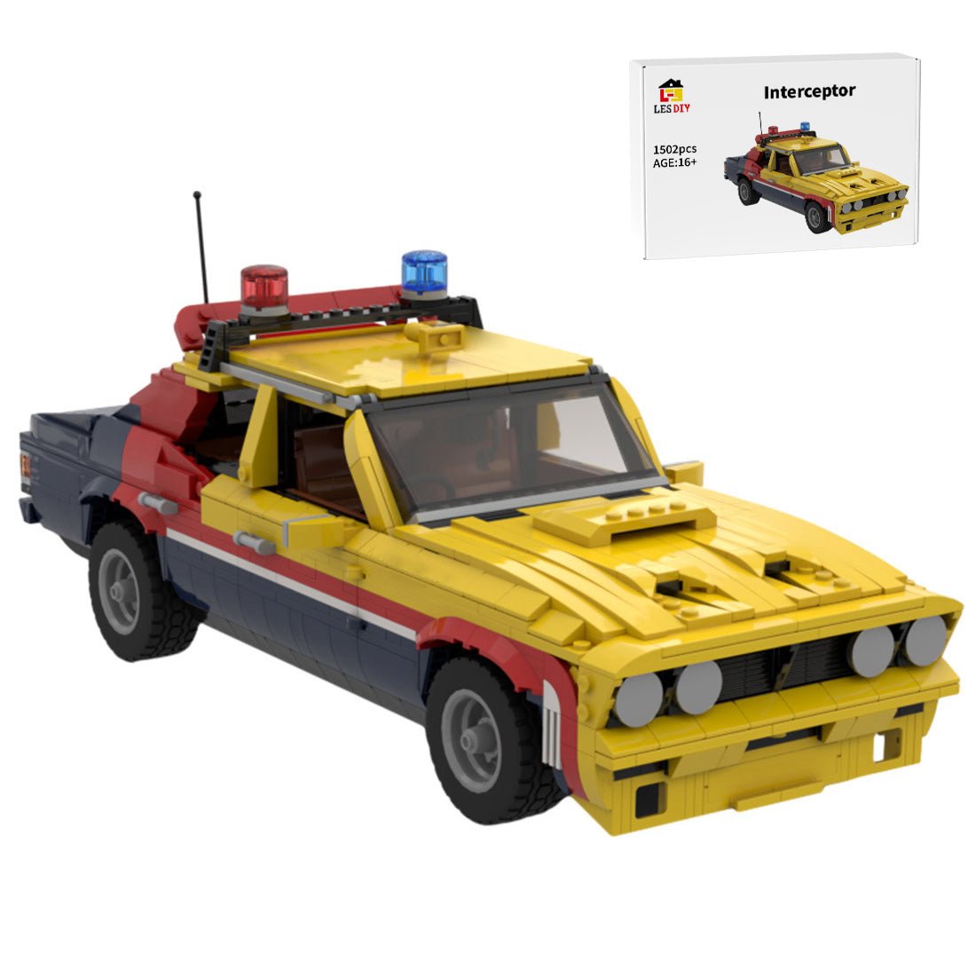 MOC - 140187 Mad Max Yellow Interceptor Building Blocks - LesDiy - Building Blocks