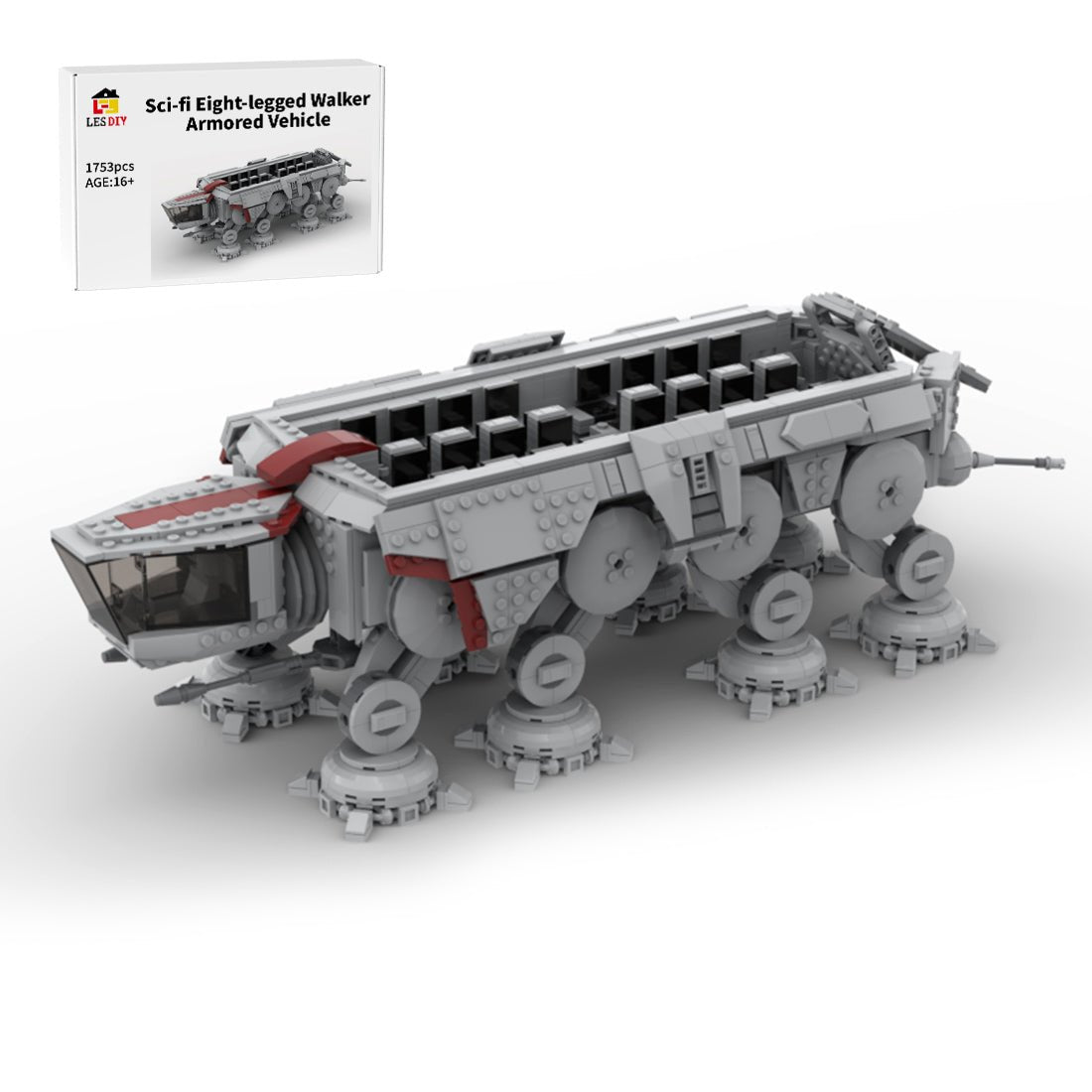 MOC - 140435 Sci - fi Eight - legged Walker Armored Vehicle - LesDiy -