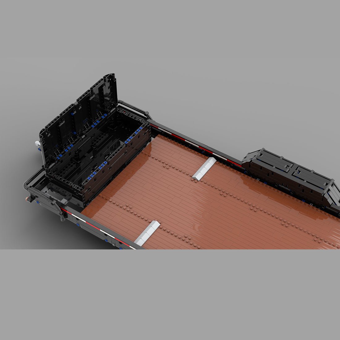 MOC - 141762 1/8 Car Trailer (5x7 Frame with Wooden Platform) Building Blocks - LesDiy -