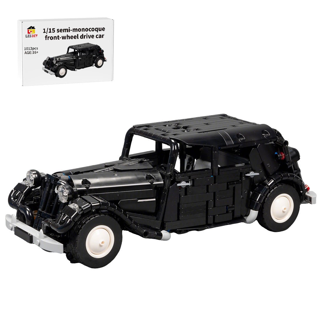 MOC - 149659 Citroën Traction (Rounded Trunk) Building Blocks - LesDiy -