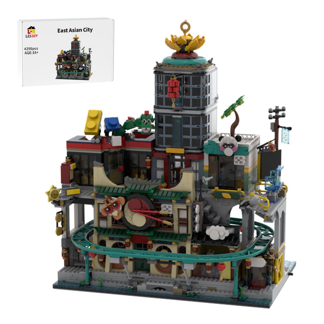 MOC-154224 Modular East Asian Urban Street View Building Blocks-LesDiy-MOC-
