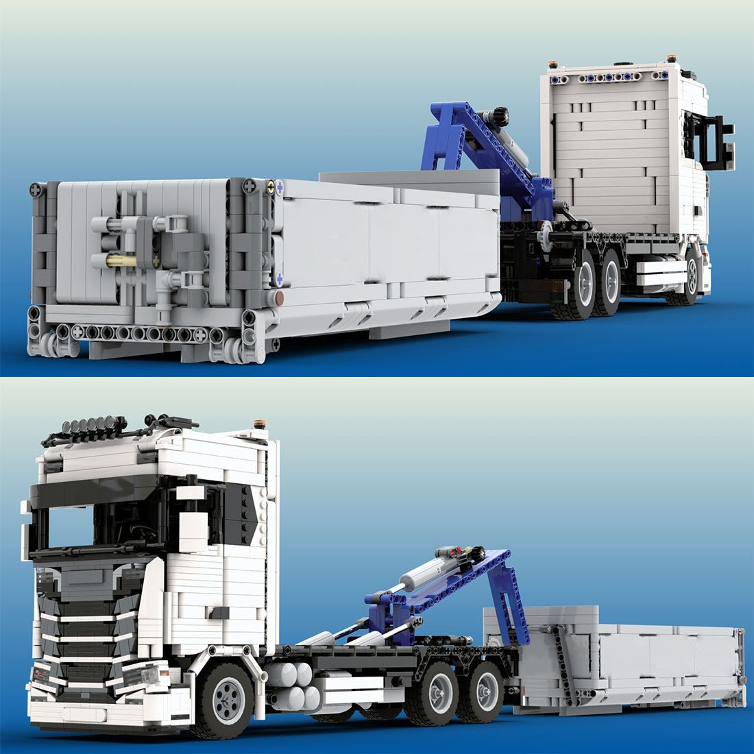 MOC - 157593 SCANIA 770S Hookloader 1:21 Building Blocks - LesDiy -