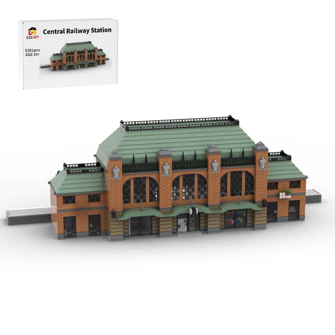 MOC - 160387 Steinbrück Central Railway Station - LesDiy -