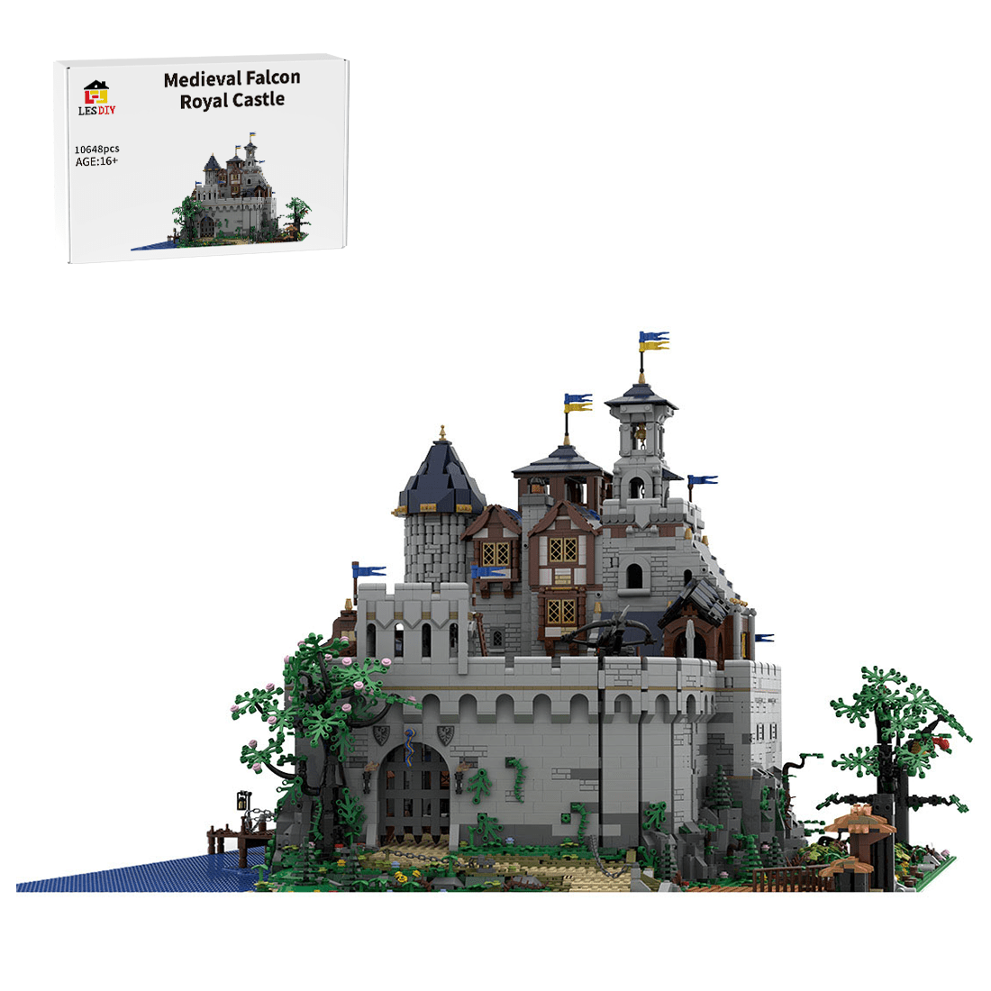 MOC - 161565 Black Falcon Royal Castle Building Blocks - LesDiy -