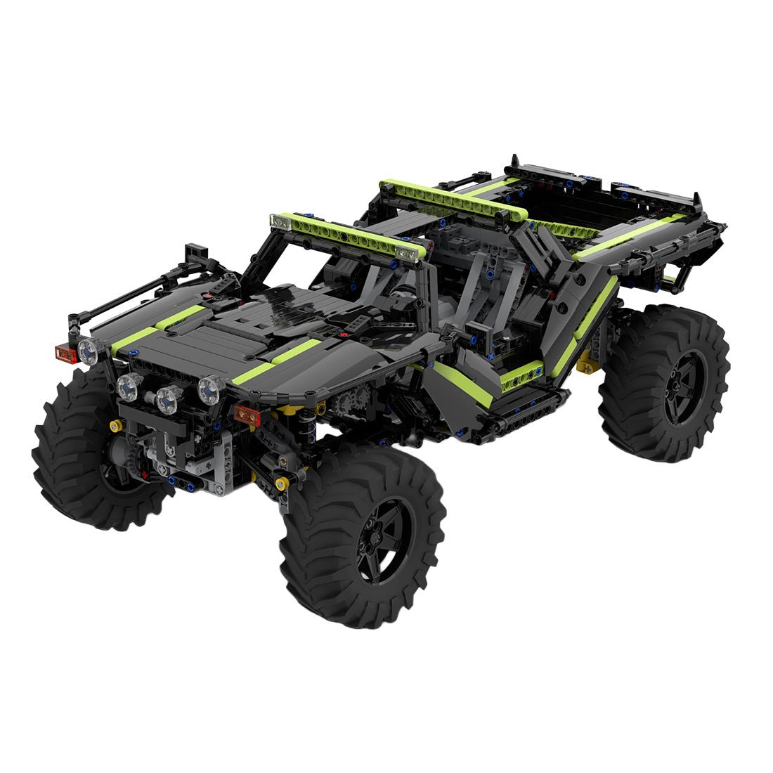 MOC-166891 + MOC-172968 Halo Warthog M12B RC Armored Off-Road Vehicle & Motorized Turret Building Blocks-LesDiy-MOC-