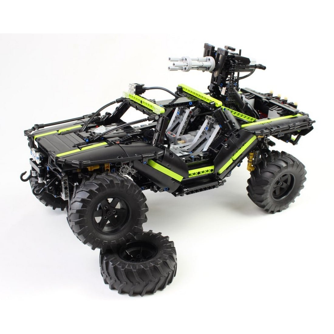 MOC-166891 + MOC-172968 Halo Warthog M12B RC Armored Off-Road Vehicle & Motorized Turret Building Blocks-LesDiy-MOC-