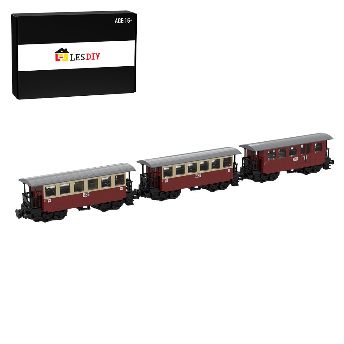 MOC - 170057 Coaches of the Harzer Schmalspurbahnen HSB Building Blocks - LesDiy - Locomotive