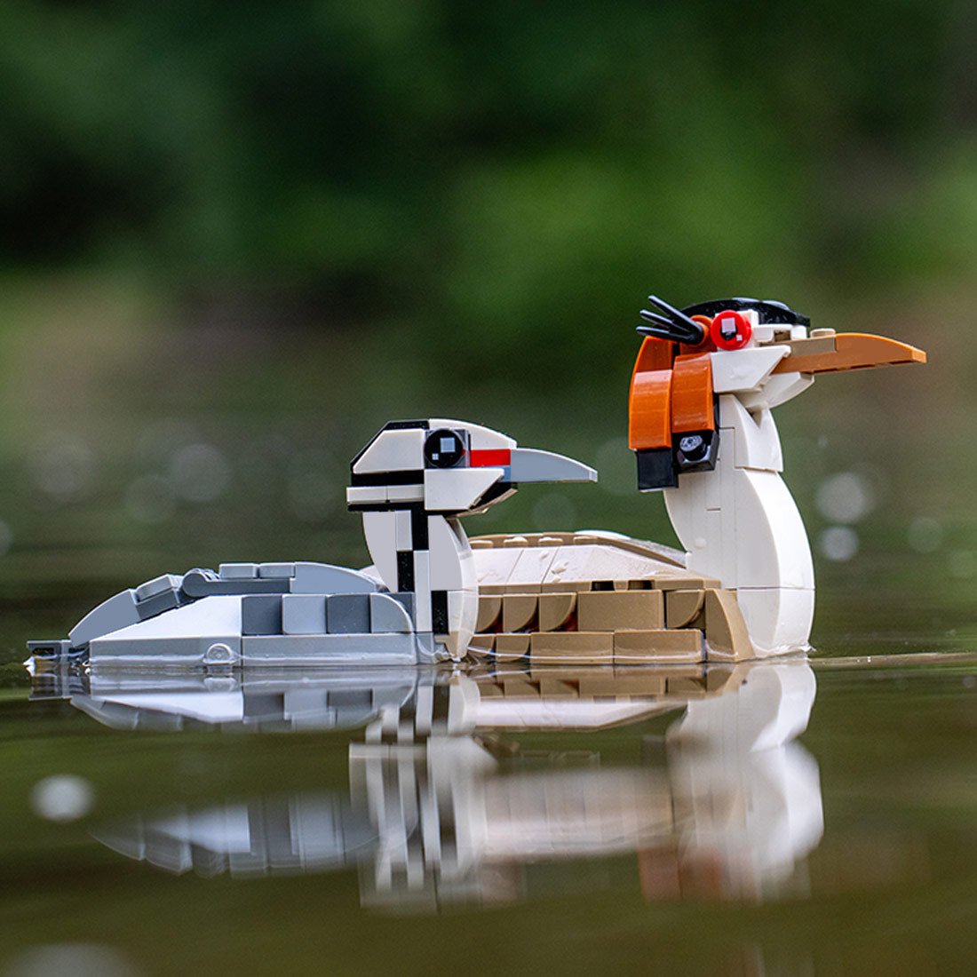 MOC - 175055 Great crested grebe and chick Building Blocks - LesDiy - Building Blocks