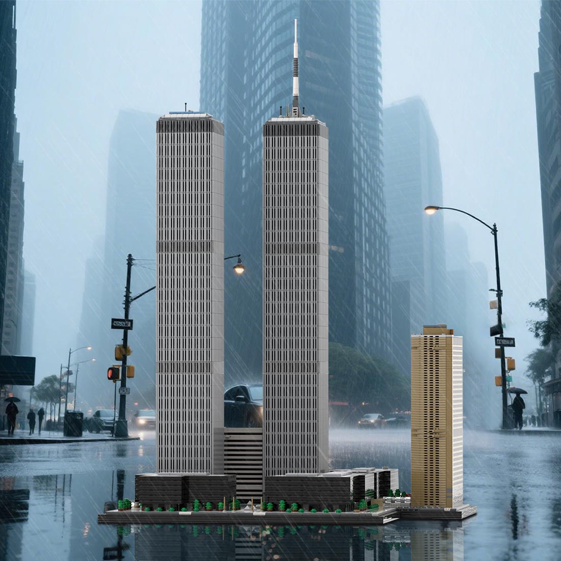 MOC - 177998 World Trade Center Complex 1:800 Scale Building Blocks - LesDiy - Building Blocks