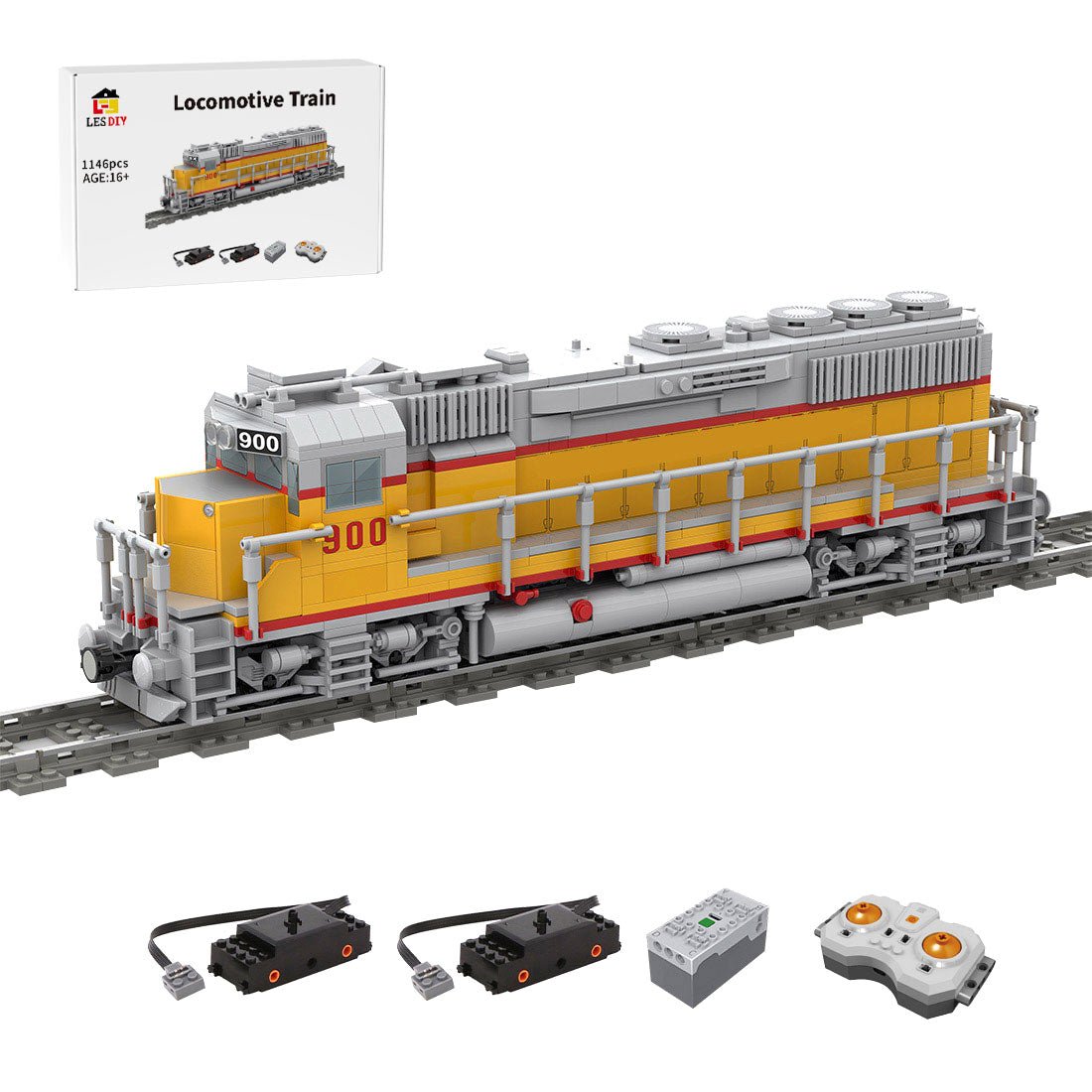 MOC - 180032 Diesel Engine EMD GP40 of Union Pacific Railroad Building Blocks - LesDiy - Locomotive