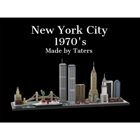 MOC - 181871 1/2000 New York City Skyline 1970's Building Blocks - LesDiy - Building Blocks