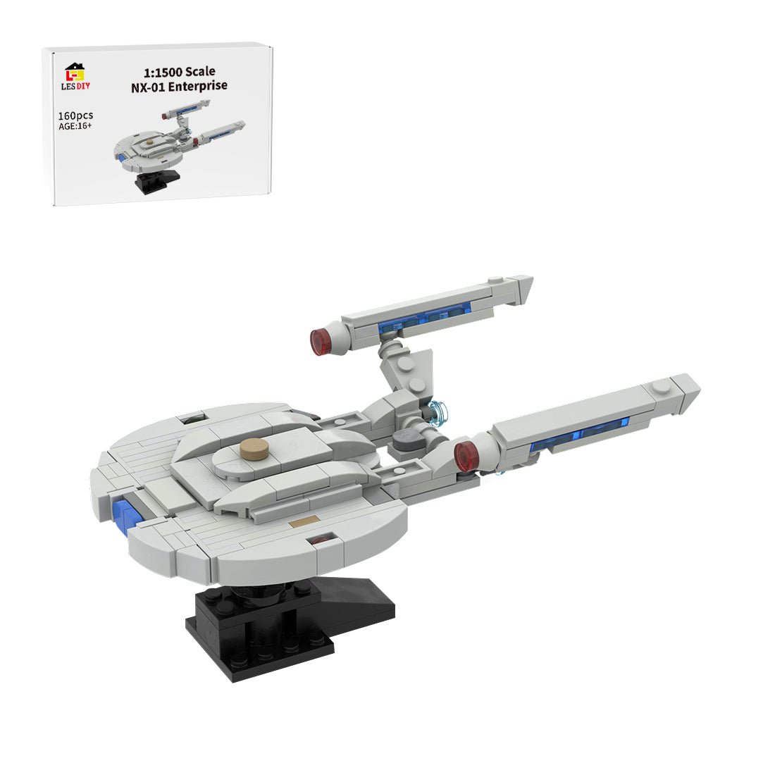 MOC - 181910 1/1500 Scale Sci - Fi Space Starship Building Blocks - LesDiy -