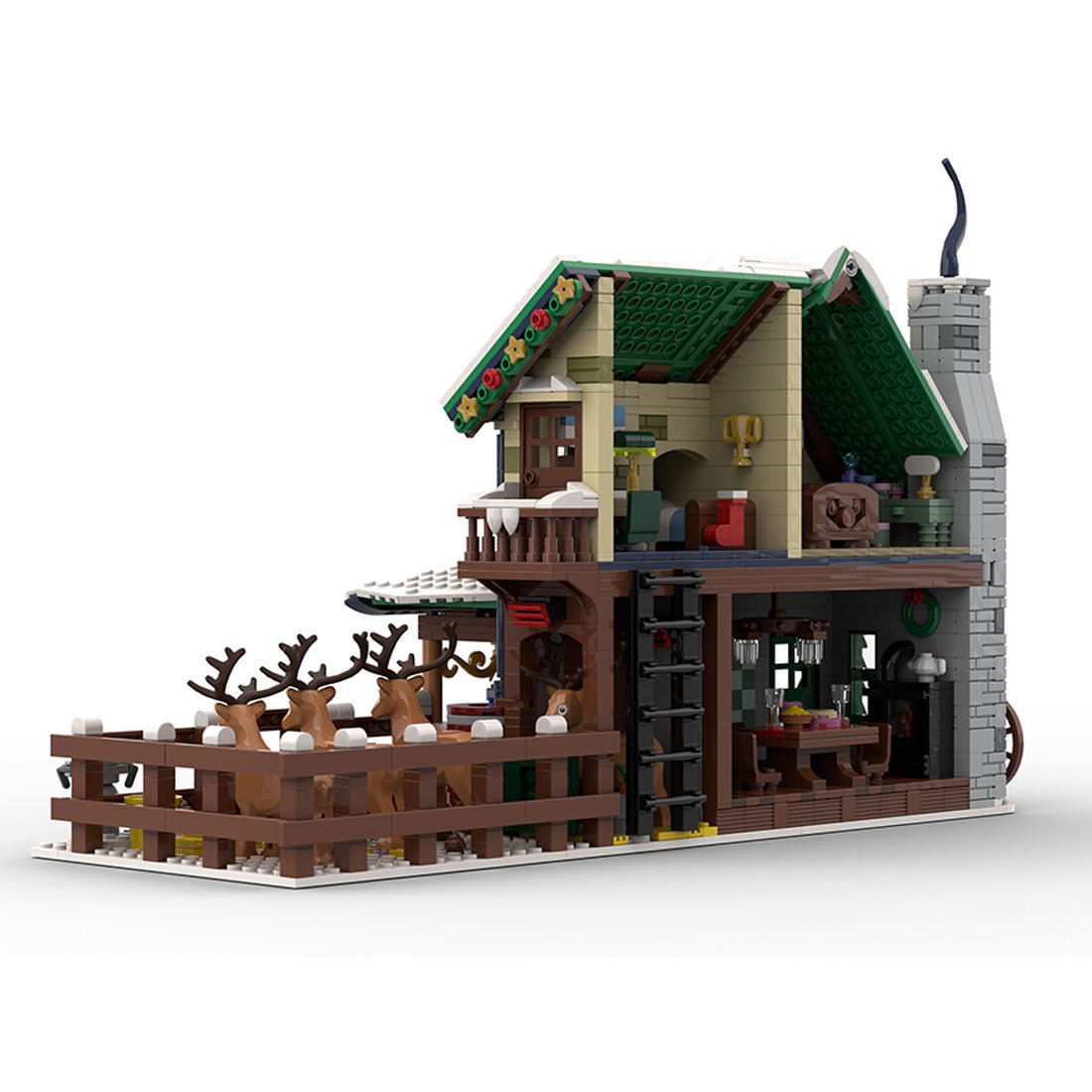 MOC - 183213 Winter Village Reindeer Ranch Building Blocks - LesDiy - Building Blocks