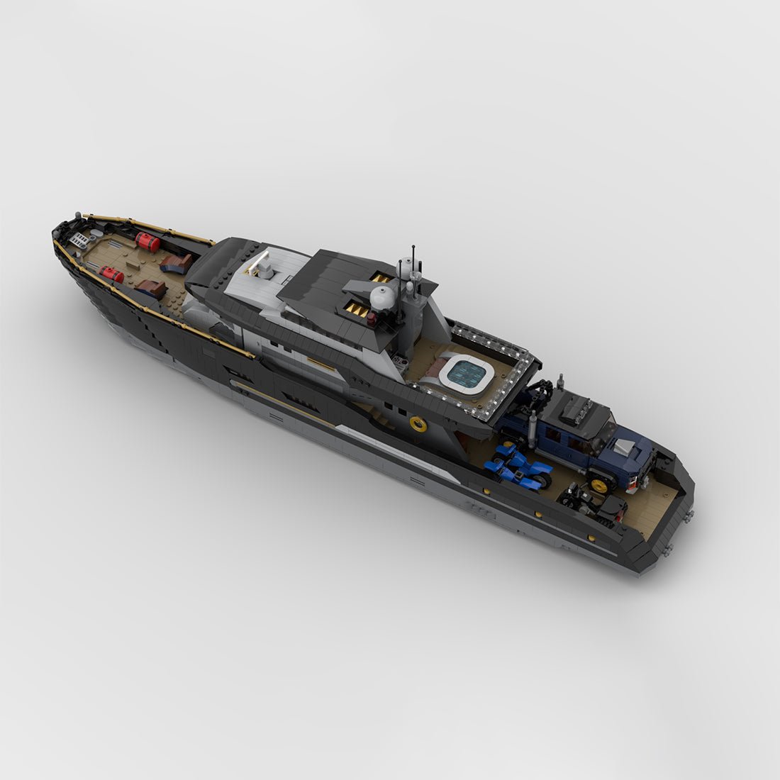 MOC - 185307 Explorer's Yacht Mini - fig Scale Full Interior - LesDiy -