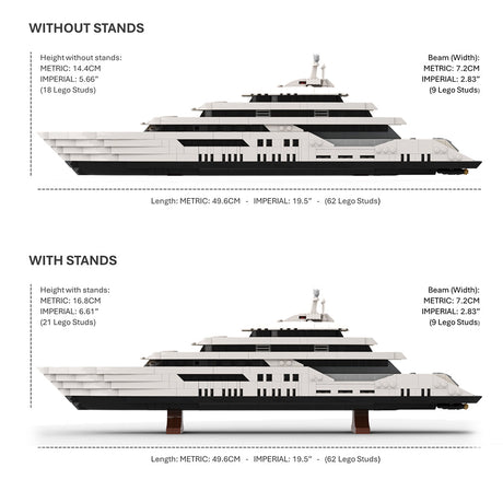MOC - 185660 WHITE Luxury Yacht (Mini - Scale) - LesDiy -
