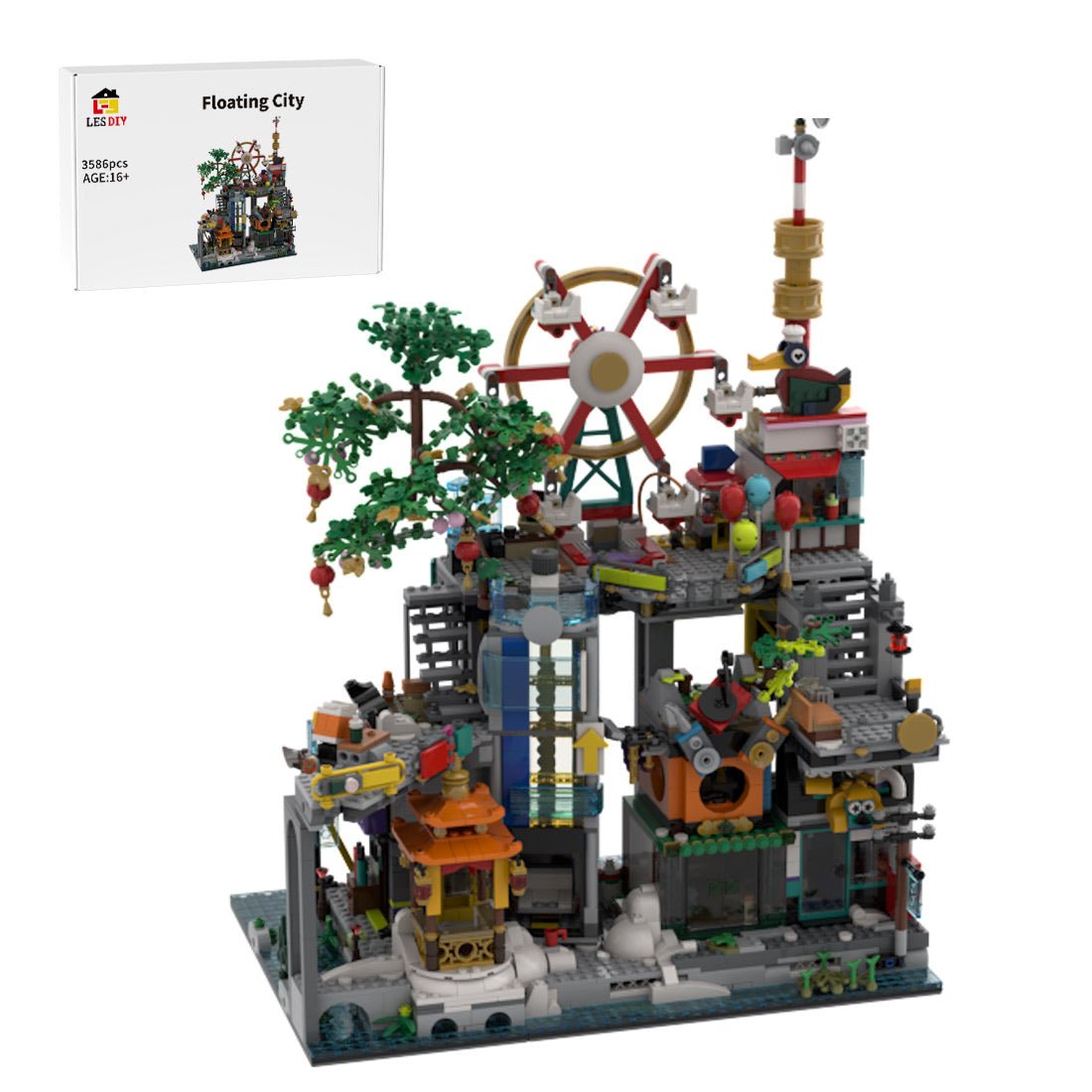 MOC-187763 Modular East Asian Floating City Building Blocks-LesDiy-MOC-