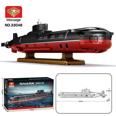 MOC - 193085 1/250 Scale Typhoon Class Submarine Building Blocks - LesDiy - Building Blocks