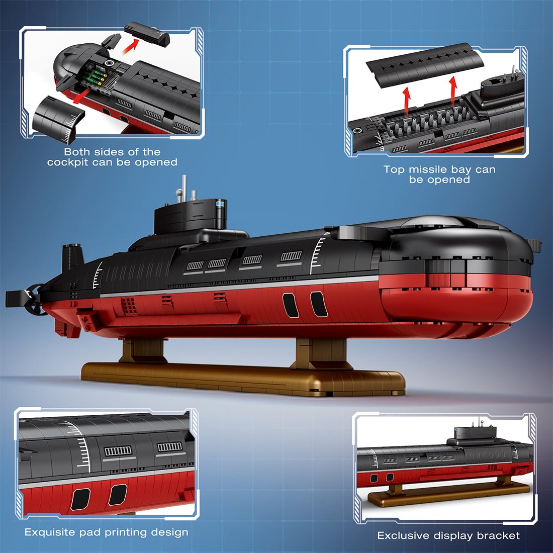 MOC - 193085 1/250 Scale Typhoon Class Submarine Building Blocks - LesDiy - Building Blocks