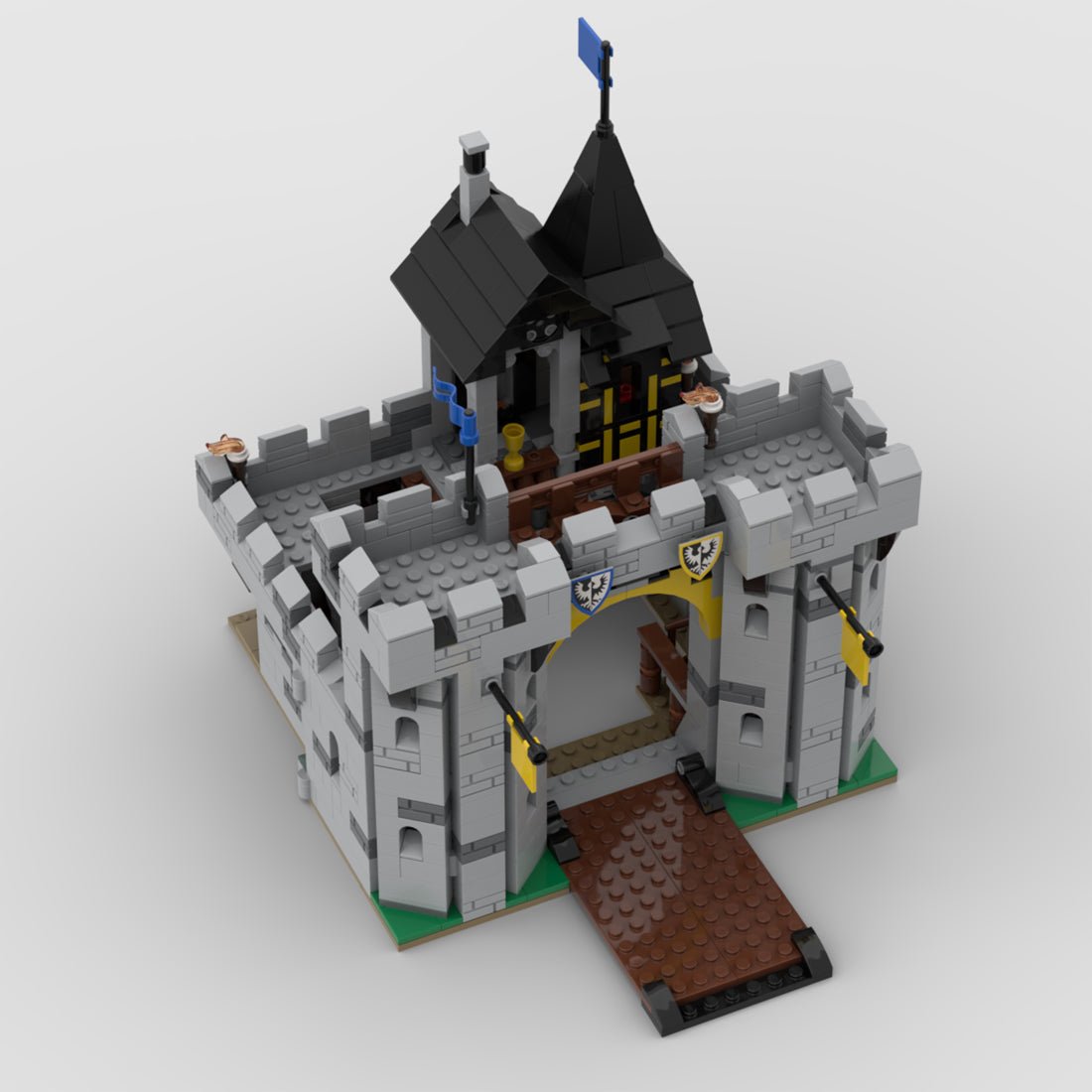 MOC - 194959 Black Falcons Fortress Building Blocks - LesDiy -