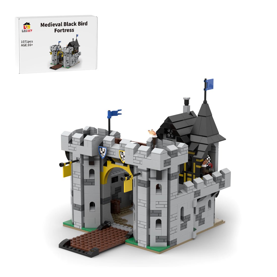 MOC - 194959 Black Falcons Fortress Building Blocks - LesDiy -