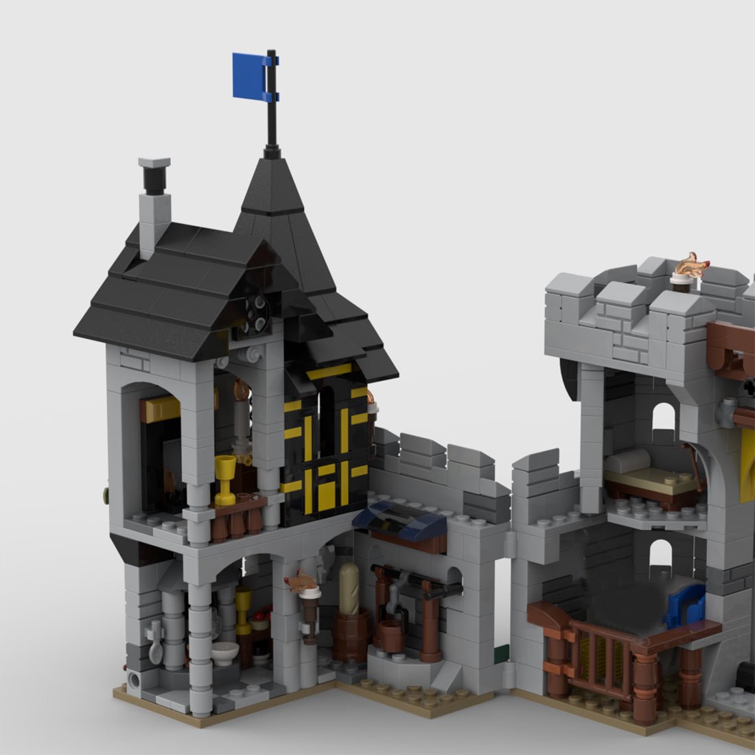 MOC - 194959 Black Falcons Fortress Building Blocks - LesDiy -