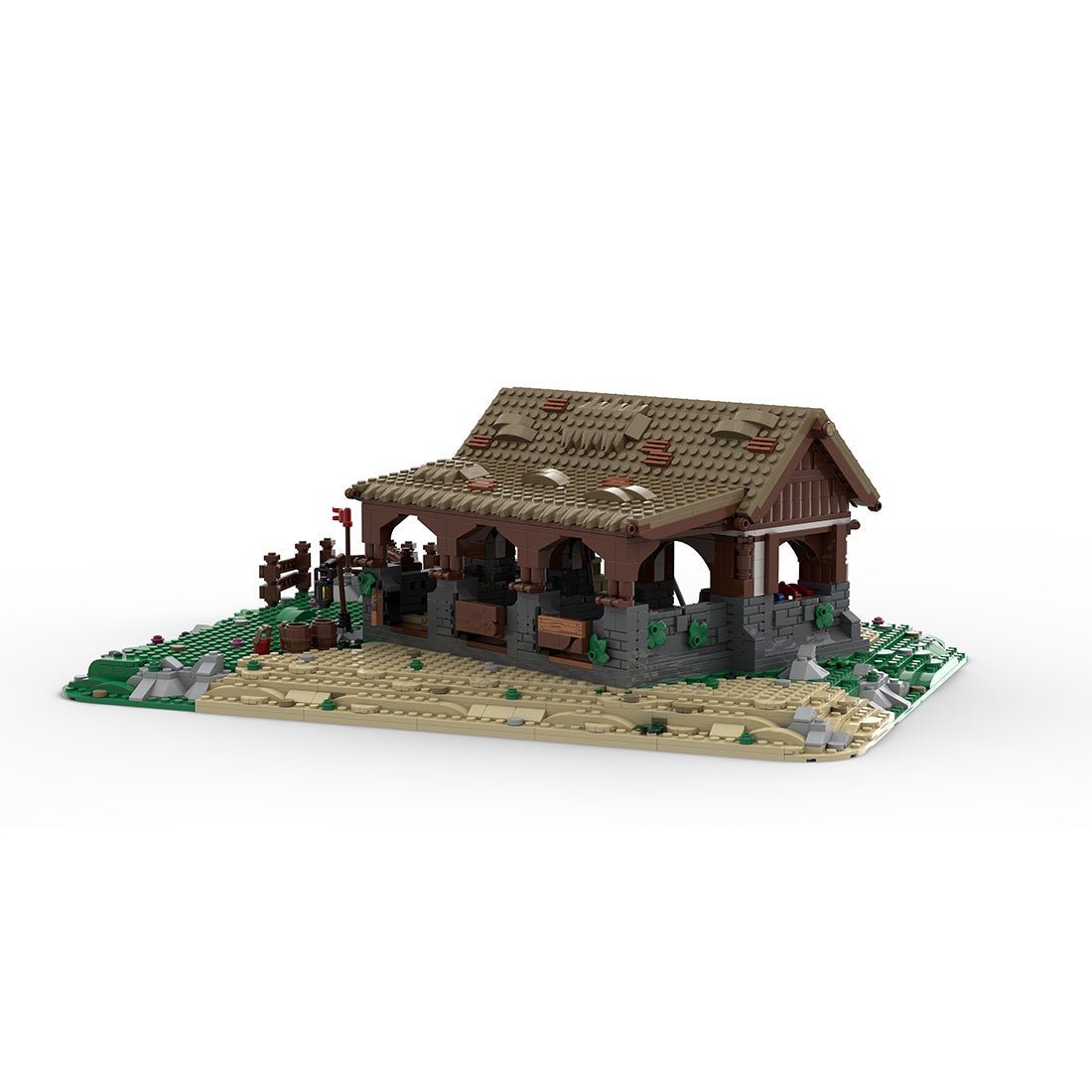 MOC - 199742 Stable - Medieval Village Diorama Building Blocks - LesDiy - Building Blocks