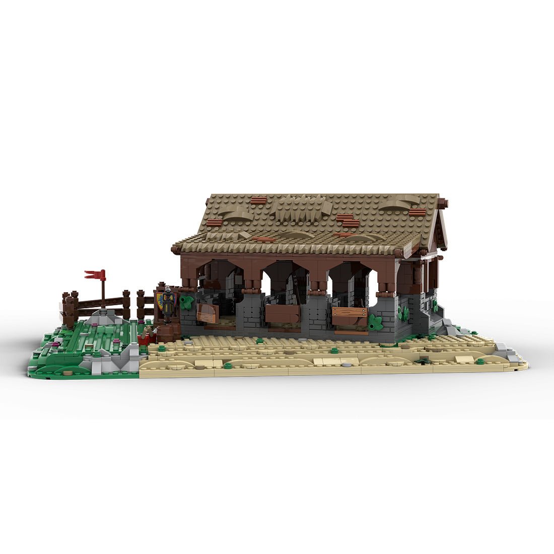 MOC - 199742 Stable - Medieval Village Diorama Building Blocks - LesDiy - Building Blocks