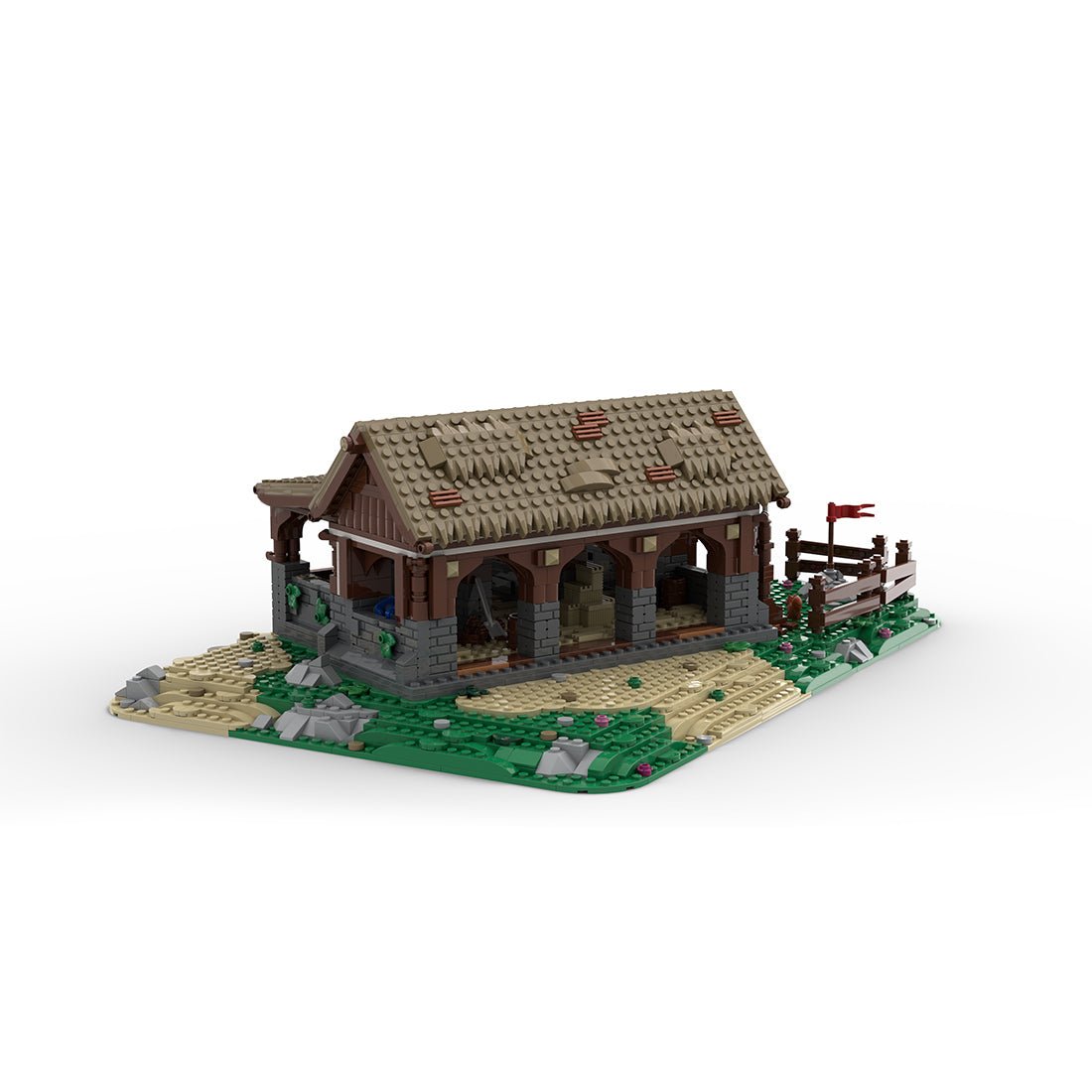 MOC - 199742 Stable - Medieval Village Diorama Building Blocks - LesDiy - Building Blocks