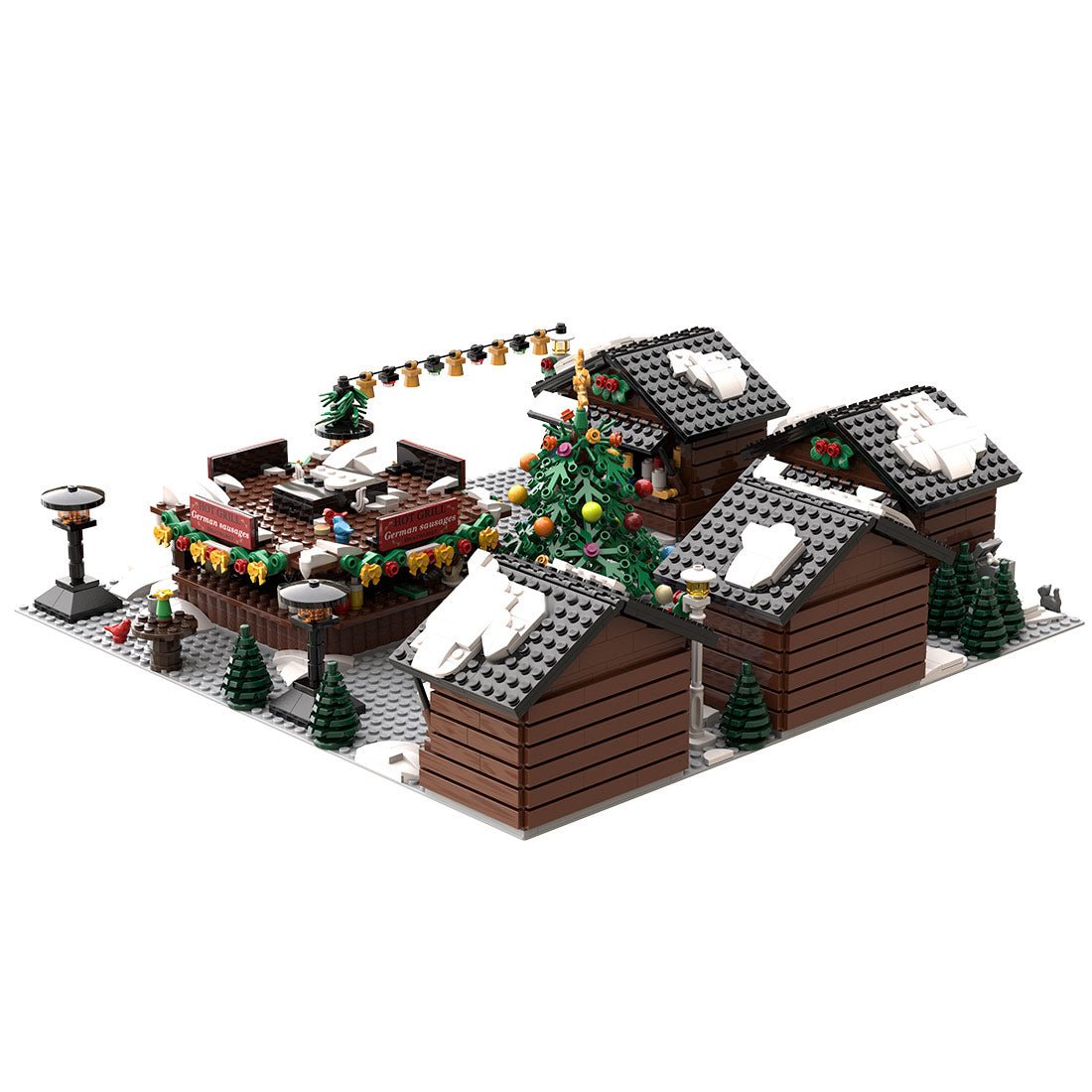 MOC - 201458 European Style Christmas Market Building Blocks - LesDiy - building blocks