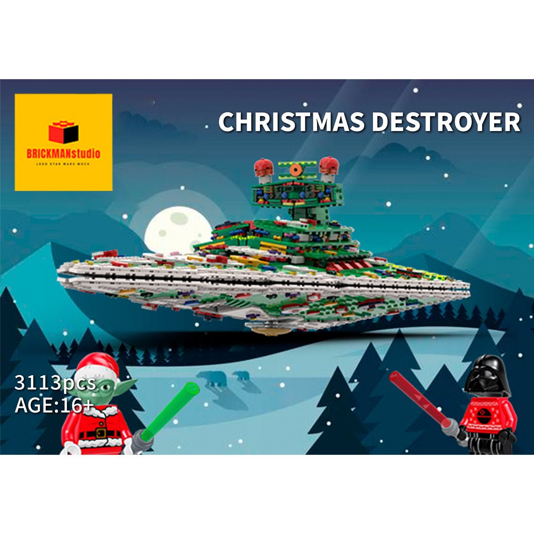MOC - 201504 SW UCS Imperial destroyer Christmas mode Building Blocks - LesDiy -