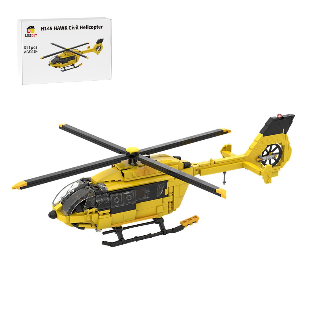 MOC - 203640 Airbus H145 ADAC Building Blocks - LesDiy -