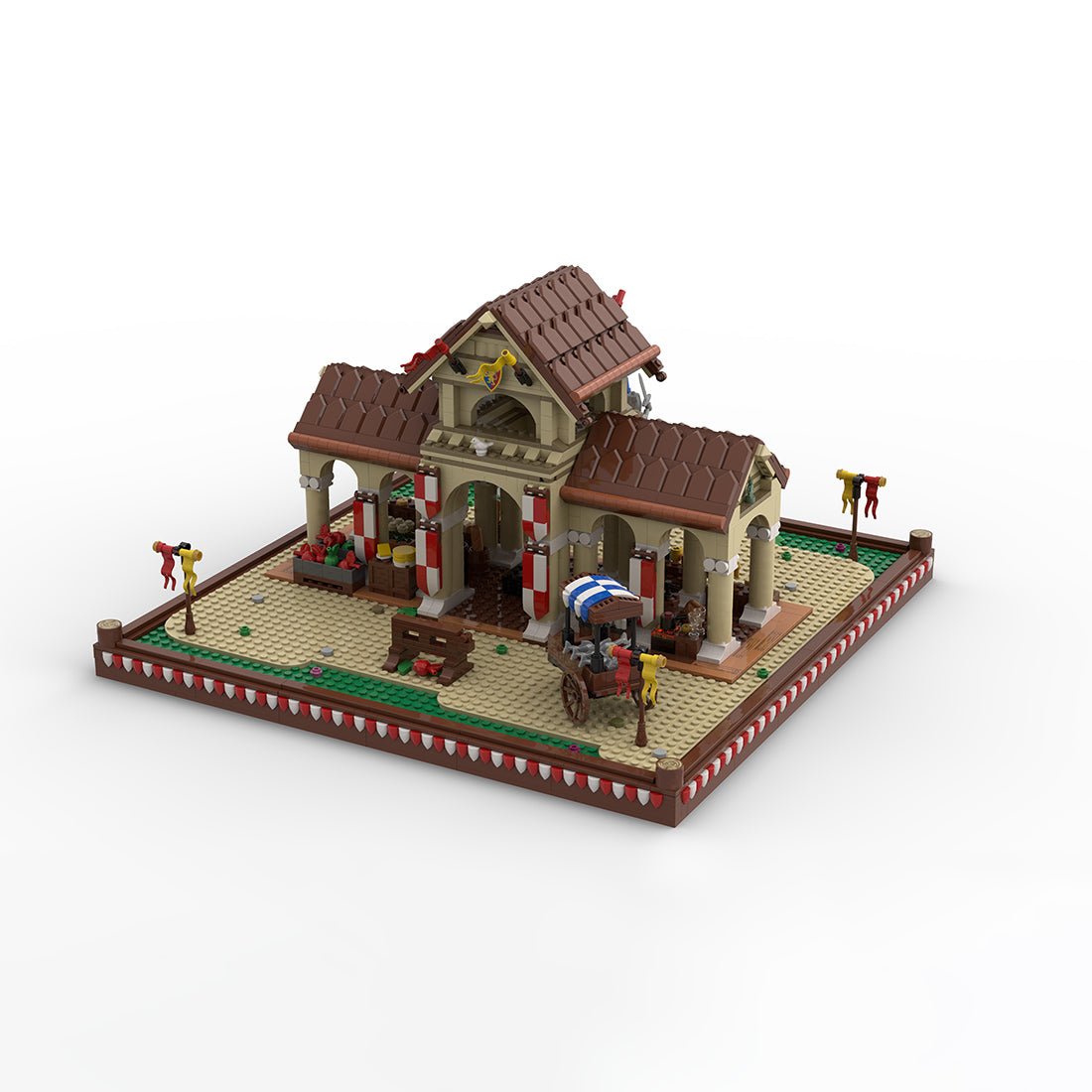 MOC - 207789 Market Hall - Medieval Village Diorama Building Blocks - LesDiy - Building Blocks