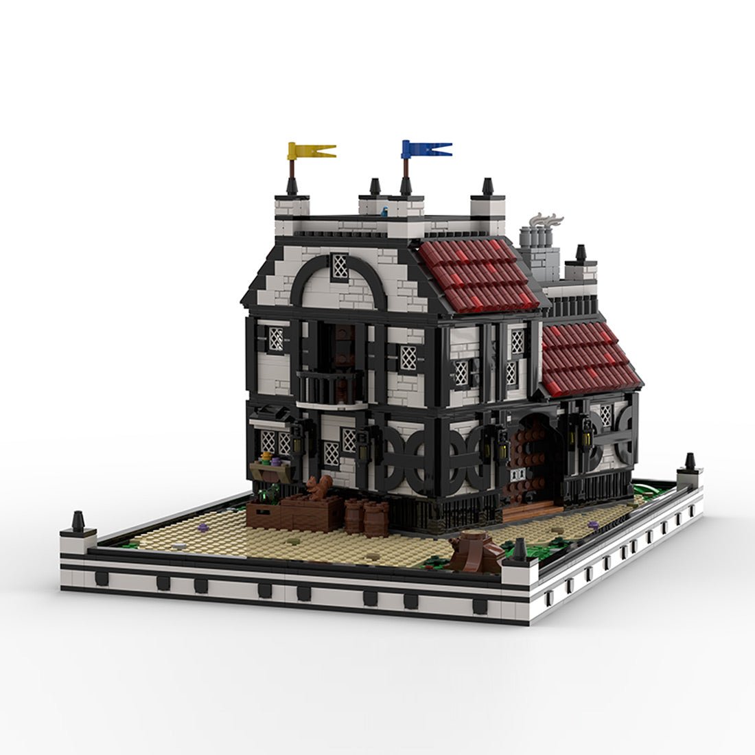 MOC - 210215 Ye Olde Tavern & Inn - Medieval Village Diorama Building Blocks - LesDiy - Building Blocks