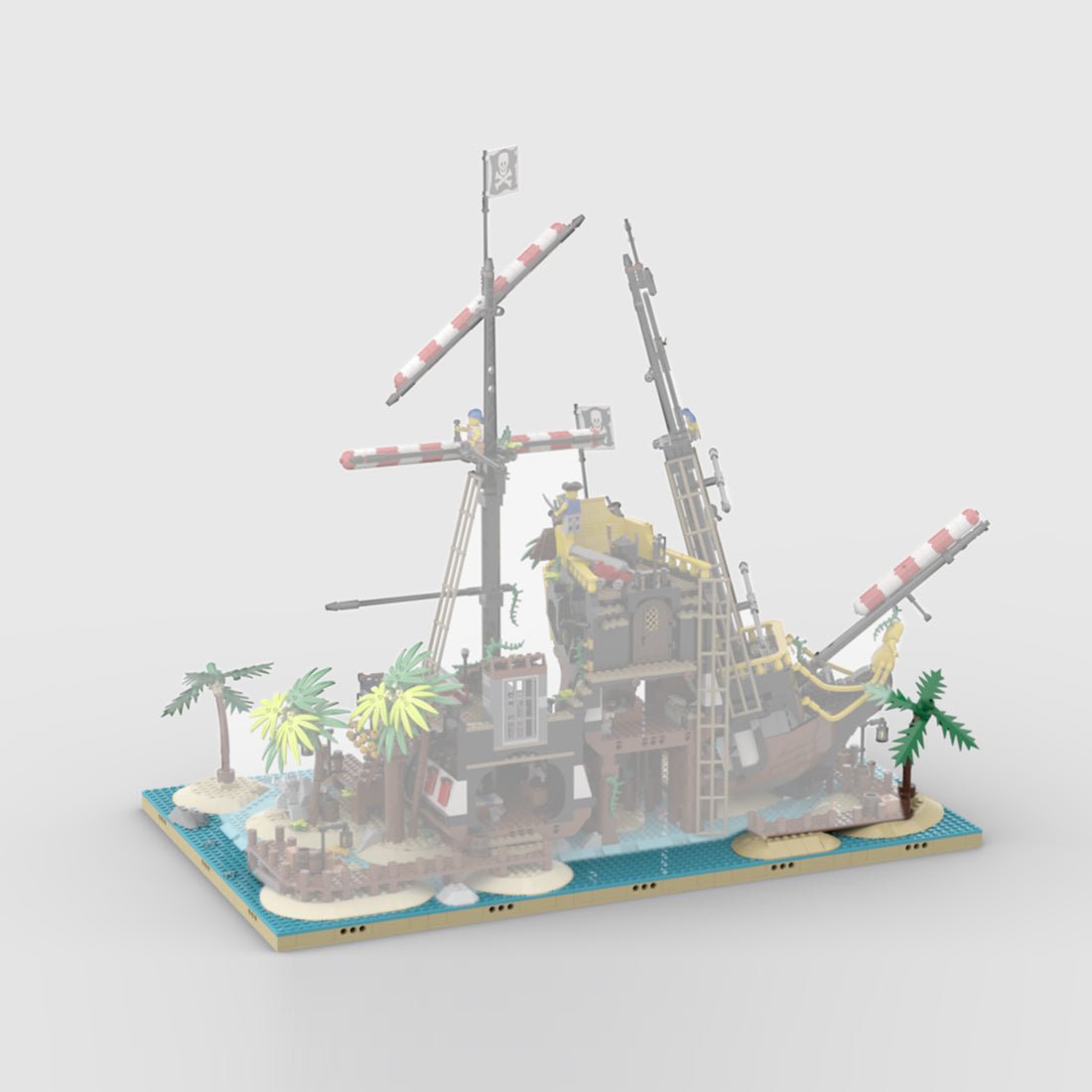 MOC - 210286 Pirate Shoreline Ocean Scene Base Building Blocks - LesDiy -