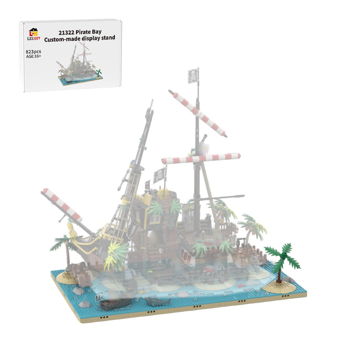 MOC - 210286 Pirate Shoreline Ocean Scene Base Building Blocks - LesDiy -